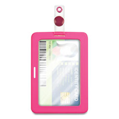 Cosco® MyID Badge Holder, Vertical/Horizontal, 3 5/8 x 2 1/4, Pink, 1/ea