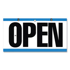 COSCO Open/Closed Outdoor Sign, 11.6 x 6", Blue/White/Black