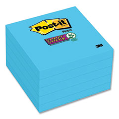 Post-it® Notes Super Sticky Self-Stick Notes, 3" x 3", Electric Blue, 90 Sheets/Pad, 5 Pads/Pack