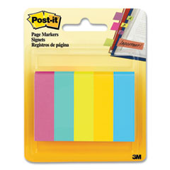 Post-it® Page Flag Markers, Jaipur Collection, Assorted Colors, 100 Flags/Pad, 5 Pads/Pack