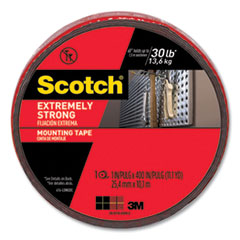 Scotch® Extreme Mounting Tape, Permanent, Holds Up to 0.5 lbs per Inch, 1" x 11.1 yds, Black