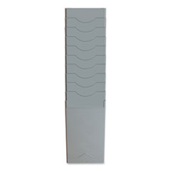 Pyramid Technologies Time Card Rack, 10 Pockets, Plastic, Light Gray