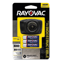 Rayovac® Virtually Indestructible LED Headlight, 3 AAA Batteries (Included), 136 m Projection, Black