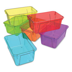 Storex Cubby Bins, 12.2" x 7.8" x 5.1", Assorted Candy Colors, 5/Carton
