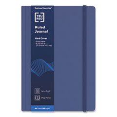 TRU RED™ Hardcover Business Journal, 1 Subject, Narrow Rule, Blue Cover, 8 x 5.5, 96 Sheets