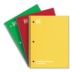 TRU RED™ One-Subject Notebook, Medium/College Rule, Assorted Covers, 10.5 x 8, 70 Sheets, 3/Pack
