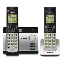 Vtech® CS5129-2 Two-Handset Cordless Telephone System, DECT 6.0, Silver/Black