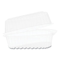 Pactiv Hinged Lid Container, 6" Pie Wedge, 4.5 x 4.5 x 2.5, Clear, 510/Carton