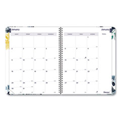 Blueline® Monthly 14-Month Planner, Floral Watercolor Artwork, 11 x 8.5, Multicolor Cover, 14-Month (Dec to Jan): 2022 to 2024
