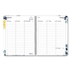 Blueline® Soft Cover Design Weekly/Monthly Planner, Floral Watercolor Artwork, 11 x 8.5, White/Blue/Yellow, 12-Month (Jan to Dec): 2023