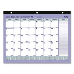 Brownline® Academic 13-Month Desk Pad Calendar, 11 x 8.5, Black Binding, 13-Month (July to July): 2022 to 2023