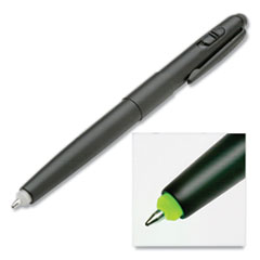 7520016910488, SKILCRAFT Luminator Ballpoint Pen/Flashlight, Green LED, Retractable, Medium 1 mm, Black Ink, Black Barrel