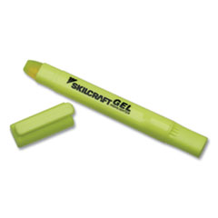 7520016919224, SKILCRAFT Gel Highlighter, Fluorescent Yellow Ink, Chisel Tip, Yellow Barrel, 4/Pack