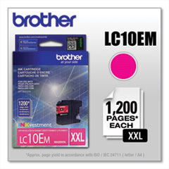 Brother LC10EM INKvestment Super High-Yield Ink, 1,200 Page-Yield, Magenta