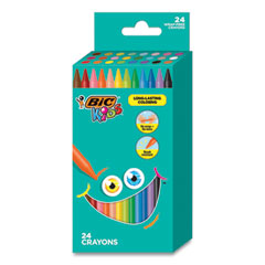 BIC® Kids Coloring Crayons, 24 Assorted Colors, 24/Pack