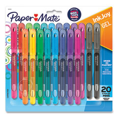 Paper Mate® InkJoy Gel Pen, Stick, Medium 0.7 mm, Assorted Ink and Barrel Colors, 20/Pack