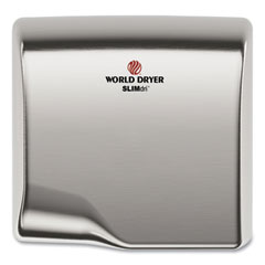 WORLD DRYER® SLIMdri Hand Dryer, 110-240 V, 13.87 x 13 x 7, Brushed Stainless Steel