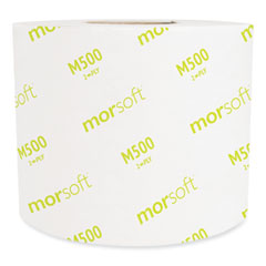 Morcon Tissue Morsoft Controlled Bath Tissue, Septic Safe, 2-Ply, White, 3.9" x 4", Band-Wrapped, 500 Sheets/Roll, 24 Rolls/Carton