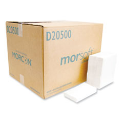 Morcon Tissue Morsoft Dispenser Napkins, 1-Ply, 6 x 13, White, 500/Pack, 20 Packs/Carton