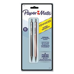 Paper Mate® Advanced Mechanical Pencils, 0.7 mm, HB (#2), Black Lead, Gun Metal Gray; Rose Gold Barrel, 2/Pack
