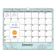 Blue Sky® Rue Du Flore Wall Calendar, Rue du Flore Artwork, 12 x 15, White/Jade/Lavender Sheets, 12-Month (Jan to Dec): 2022