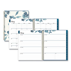 Blue Sky® Bakah Blue Weekly/Monthly Planner, Bakah Blue Floral Artwork, 11 x 8.5, Blue/White Cover, 12-Month (Jan to Dec): 2022