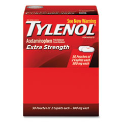 Extra Strength Caplets, Two-Pack, 50 Packs/Box