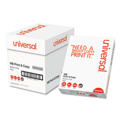 Universal® Multipurpose Paper, 96 Bright, 20 lb Bond Weight, 8.5 x 11, Bright White, 500 Sheets/Ream, 5 Reams/Carton