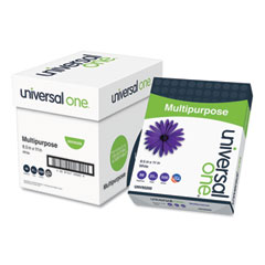 Universal® Multipurpose Paper, 98 Bright, 20 lb, 8.5 x 11, Bright White, 500 Sheets/Ream, 5 Reams/Carton
