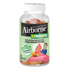 Airborne® Immune Support Plus Probiotic Gummies, Assorted Fruit Flavors, 42/Bottle