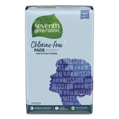 Seventh Generation® Chlorine-Free Maxi Pads, Regular, 24/Pack, 6 Packs/Carton