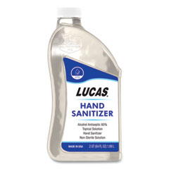 Lucas Oil Liquid Hand Sanitizer, 0.5 gal Bottle, Unscented, 6/Carton