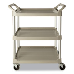 Rubbermaid® Commercial Three-Shelf Service Cart, Plastic, 3 Shelves, 200 lb Capacity, 18.63" x 33.63" x 37.75", Off-White
