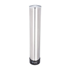 San Jamar® Large Water Cup Dispenser with Removable Cap, For 12 oz to 24 oz Cups, Stainless Steel