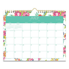 Blue Sky® Day Designer Peyton Academic Wall Calendar, Floral Artwork, 11 x 8.75, White Sheets, 12-Month (July-June): 2021-2022