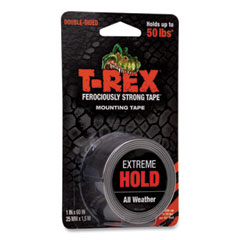 T-REX® Extreme Hold Mounting Tape, 1.5" Core, 1" x 1.66 yds, Black