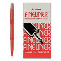 Pilot® Fineliner Markers, Fine Bullet Tip, Red, Dozen