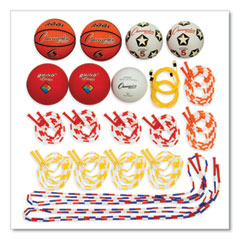 Champion Sports Physical Education Kit with 7 Balls, 14 Jump Ropes, Assorted Colors