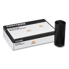 Coastwide Professional™ High-Density Can Liners, 12 to 16 gal, 7.87 mic, 24" x 33", Black, 50 Bags/Roll, 20 Rolls/Carton