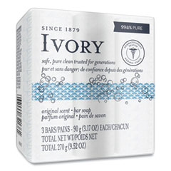 Ivory® Individually Wrapped Bath Soap, Original Scent, 3.1 oz Bar, 72/Carton
