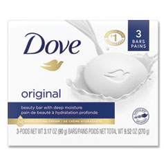 Dove® White Beauty Bar, Light Scent, 3.17 oz, 3/Pack