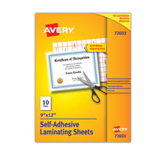 Avery® Clear Self-Adhesive Laminating Sheets