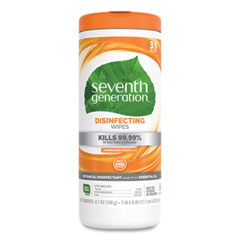 Seventh Generation® Botanical Disinfecting Wipes, Lemongrass Citrus, White, 7 x 8, 35 Wipes