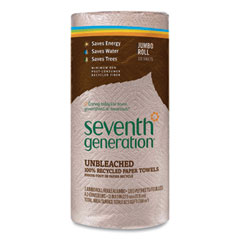 Seventh Generation® Natural Unbleached 100% Recycled Paper Kitchen Towel Rolls, 2-Ply, Individually Wrapped, 11 x 9, 120/Roll, 30 Rolls/Carton