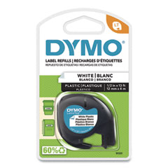 DYMO® LetraTag Plastic Label Tape Cassette, 0.5" x 13 ft, White