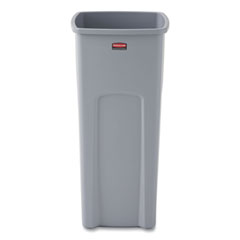 Rubbermaid® Commercial Untouchable Square Waste Receptacle, 23 gal, Plastic, Gray