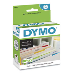 DYMO® LabelWriter Bar Code Labels, 0.75" x 2.5", White, 450 Labels/Roll