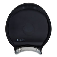 San Jamar® Single 12" JBT Bath Tissue Dispenser, Classic, 1 Roll, 12.9 x 5.63 x 14.88, Transparent Black Pearl