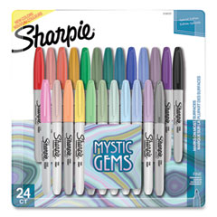 Sharpie® Mystic Gems Markers, Fine Bullet Tip, Assorted, 24/Pack