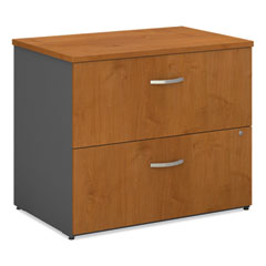 Bush® Series C Lateral File, 2 Legal/Letter/A4/A5-Size File Drawers, Natural Cherry/Graphite Gray, 35.75" x 23.38" x 29.88"